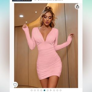 Pink long sleeve dress, size M (6-8), perfect condition